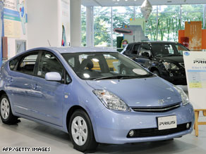 Toyota's popular hybrid vehicle the Prius. The company's sales are up 2 percent on last year.