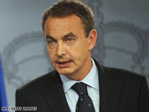 Spanish Prime Minister Jose Luis Rodriguez Zapatero