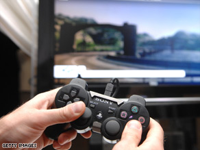 A gamer plays Sony's PlayStation 3.
