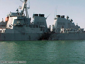 Seventeen U.S. sailors were killed in the 2000 bombing of the USS Cole in Aden, Yemen.