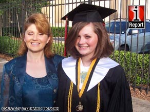 Stephanie Morgan, left, was proud to see her daughter graduate from high school without being pregnant.