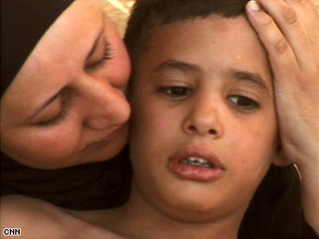 Wafaa al Nuaimi fled  Iraq with her three children, including Mustafa, 8, who has autism.