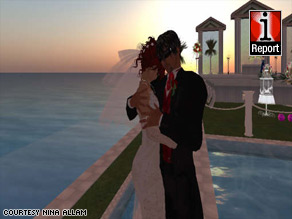 Nina Allam and Sean Barbary were married in the virtual world of Second Life before meeting for the first time.