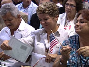 New citizens were told not to sign voter registration forms until they had taken citizenship oath.