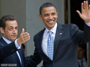 Obama presses the flesh in Germany after his speech in Berlin's Tiergarten Park on Thursday.