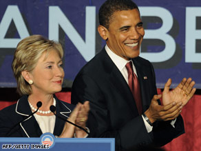 Former rivals Sens. Hillary Clinton and Barack Obama have called for unity at the Democratic convention.