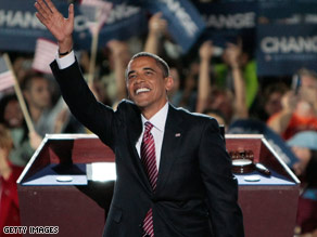 Tens of thousands of people packed into Invesco Field to watch the final night of the Democratic convention.