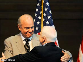 Sen. Fred Thompson campaigns with John McCain earlier this year.