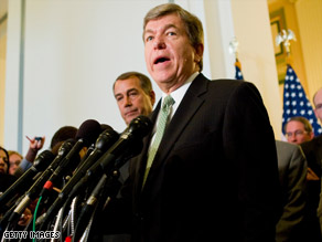 House Republicans are sending Rep. Roy Blunt of Missouri to bailout negotiations at the Capitol.