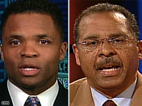 McCain supporter Kenneth Blackwell, right, and Rep. Jesse Jackson Jr. praised a calming of campaign rhetoric.