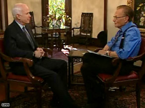 Sen. John McCain sits down with CNN's Larry King in Tampa, Florida, Wednesday.