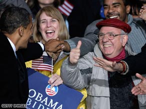 Obama greets supporters in Virginia Beach.