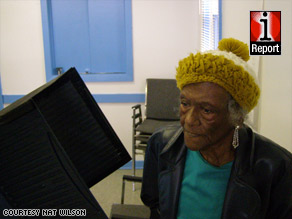 Isabella Johnson, 96, votes in Franklin, Virginia. Her grandson drove her 70 miles to vote for Obama.