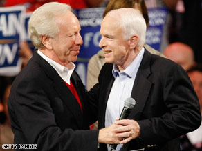 Sen. Joe Lieberman's decision to campaign for Sen. John McCain angered Democrats.