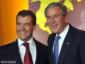 Russian President Dmitry Medvedev visited Washington for the economic summit hosted by President Bush.