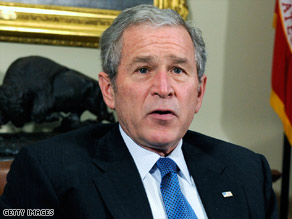 President Bush speaks about his administration's efforts in fighting drug abuse at the White House on Thursday.