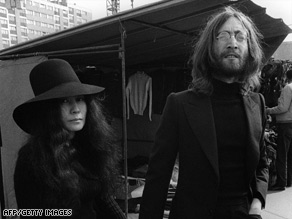 John Lennon and his wife Yoko Ono, seen here in 1969 at a Paris Flea Market.