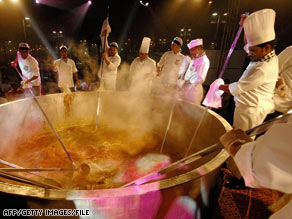 Bartenders in San Francisco, California, pour whiskey Monday in a bid to mix a record-setting Irish coffee.