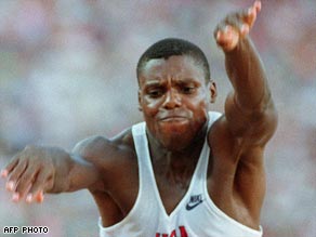 Lewis leaps to gold in Barcelona in 1992.