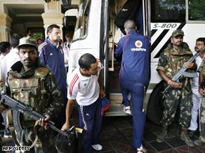 England's cricketers left India under heavy security after the Mumbai attacks.