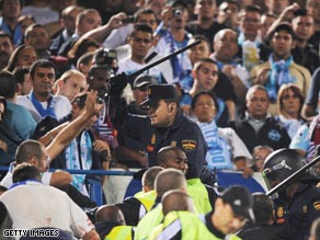 Police clashed with French fans during Atletico's Champions League fixture with Marseille.