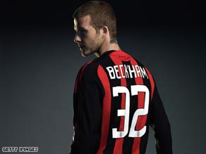 david beckham ac milan jersey