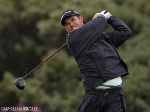 Harrington nursed his injured right wrist as he practised at Royal Birkdale earlier this week.