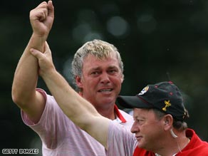 Darren Clarke celebrating the European Ryder Cup victory in 2006.