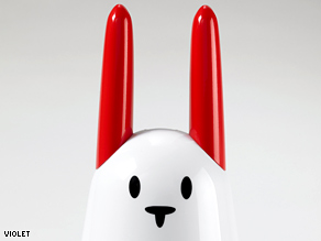 Nabaztag, an electronic device shaped like a rabbit, can read you weather forecasts from the Internet.