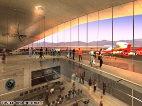 Elegant space: the interior of the proposed Virgin Galactic spaceport in New Mexico