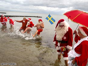 The Father Christmas Festival attracts Santas from all over the world.