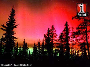 CNN iReporter Bruce Barrett shot this rare red aurora in Canada's Whitehorse, Yukon.