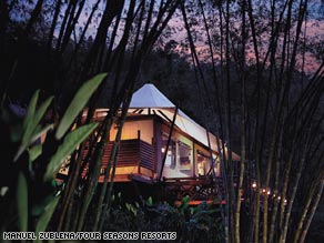 "It's escapism to the nth degree," says designer Bill Bensley of the tents at the Four Seasons Tented Camp, in Thailand's Golden Triangle.