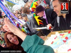 IReporter David Lytle says the mood was celebratory Monday outside San Francisco City Hall.