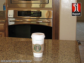 Nancy Blomquist moved from Georgia to Arizona and sent friends this photo of her first 'houseguest' -- Starbucks.