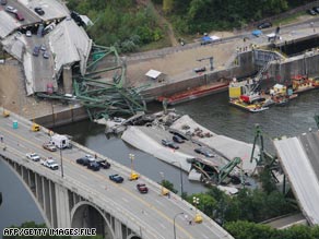 Bridge Collapse on Anniversary Of The I 35w Bridge Collapse In Minneapolis  Minnesota