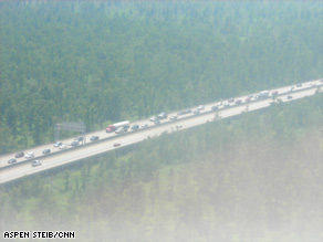 Traffic grows heavy on Interstate 10 leaving New Orleans, ahead of Hurricane Gustav.