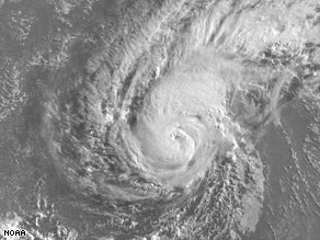 A satellite picture from 5:45 a.m. ET Monday shows Hurricane Bertha over the Atlantic.