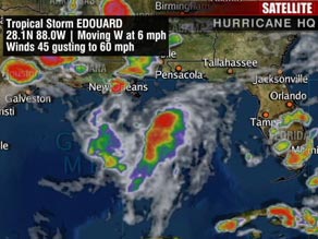 Edoudard was on track to drop rain in southern Louisiana before reaching Texas' coast, forecasters said.