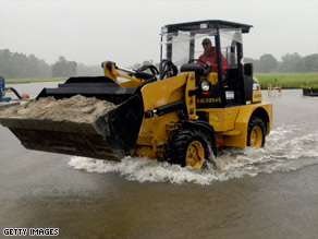 iReporter Louise Mills said floodwaters were almost in the garage of her Cape Canaveral, Florida, condominium.