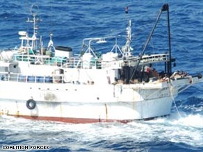 An image of the Burum Ocean -- a suspected pirate mother  ship in the Gulf of Aden.