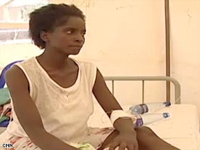 Medics worry that eight-months-pregnant Chipo Matewe is too weak from cholera to give birth.