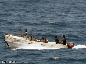 U.S. Navy image of pirates operating off coast of Somalia in October this year.