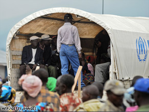 A UNHCR truck pictured in Rutshuru in November, close to where the AVSI aid workers were ambushed.