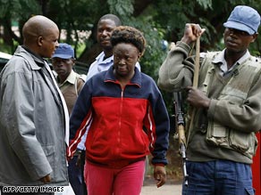 Zimbabwean human rights activist Jestina Mukoko arrives at court in Harare, Zimbabwe, on Wednesday.