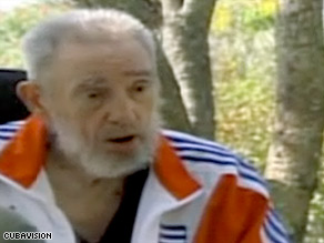 Former Cuban President Fidel Castro appears Tuesday in a video broadcast on Cuban television.