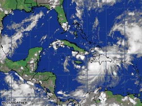 25 p.m. ET shows Hurricane Gustav over Haiti.