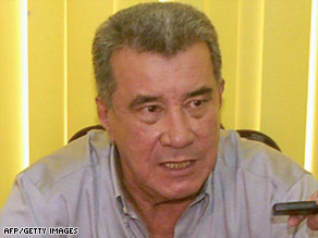 Leopoldo Fernandez Ferreira, governor of Pando province, talks to reporters a day before his arrest.