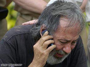 Escaped hostage Oscar Tulio Lizcano gets a taste of freedom Sunday.