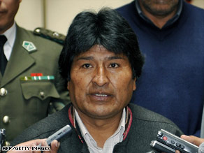 Bolivian President Evo Morales, seen last month, says his government will control its anti-drug activities.